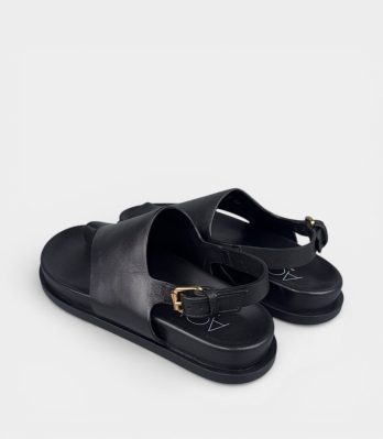 Жіночі чорні босоніжки AGL з ремінцем на щиколотці