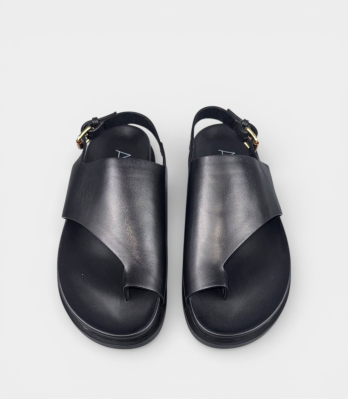 Італійські босоніжки AGL шкіряні чорні thong дизайн вид зверху