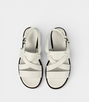 Чоловічі сандалі Doucal's D705 з перехресними ремінцями білі, вид зверху