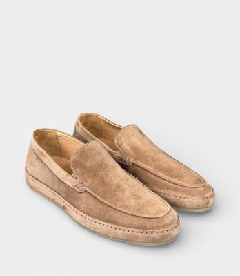 Пара чоловічих лоферів Giampiero Nicola бежевих, кутовий вид