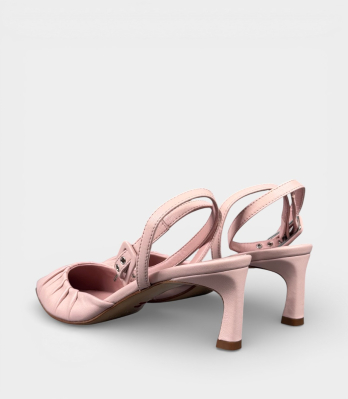 Жіночі слінгбеки Halmanera рожеві шкіряні, вид ззаду