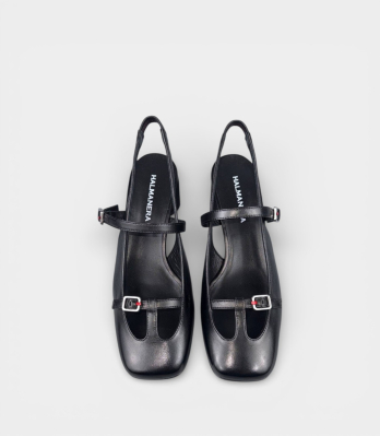 Жіночі чорні туфлі HALMANERA slingback Mary Jane вид зверху