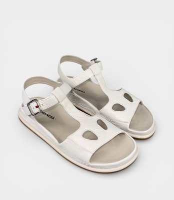 Босоніжки HALMANERA білі на платформі з T-ремінцем пара