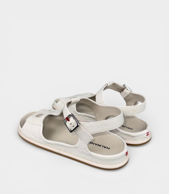 Жіночі білі босоніжки HALMANERA на товстій підошві з пряжкою