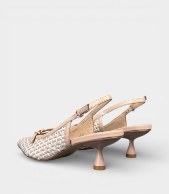 Задній вигляд туфель JEANNOT slingback бежеві плетіння