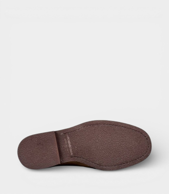 Чоловічі лофери Luca Guerrini замшеві перфоровані бежеві вид підошви