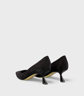 Жіночі замшеві туфлі на каблуку Ninalilou чорні вид ззаду