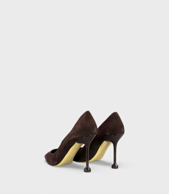 Жіночі туфлі Ninalilou коричневі замша вид ззаду