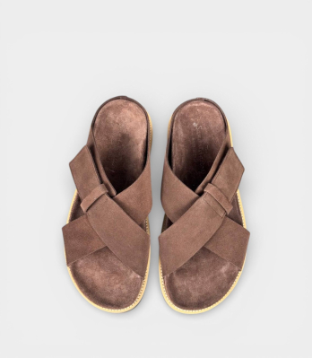 Чоловічі коричневі замшеві сандалі Sandals Factory Criss Cross made in Italy вид зверху