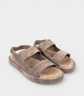 Італійські сандалі Sandals Factory бежеві замшеві з пряжками для чоловіків