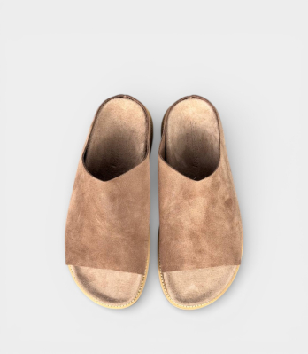 Чоловічі бежеві замшеві сабо Sandals Factory Mule made in Italy вид зверху