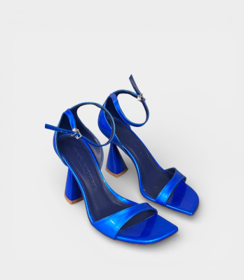 Жіночі шкіряні босоніжки Sergio Levantesi сині фронтальний кут