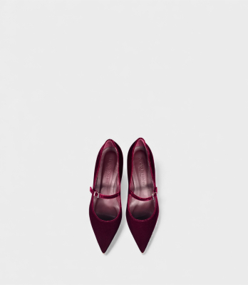 Жіночі бордові туфлі на підборах Sergio Levantesi Мері Джейн вид зверху з внутрішньою частиною