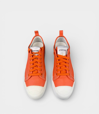 Жіночі кеди STOKTON оранжеві шкіра деталь білого носка