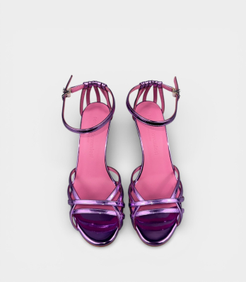 Босоніжки Sergio Levantesi жіночі металік пурпурні пара зверху